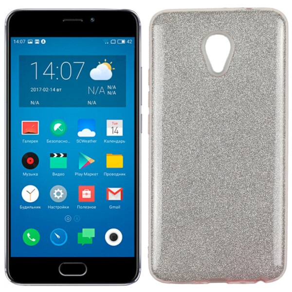 

Чехол силиконовый 3in1 Блёстки для Meizu M5 Note Pink (17778)