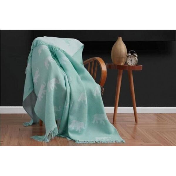 

Плед хлопковый Eponj Home. Buldan Keten - Fil su yesili-170х220