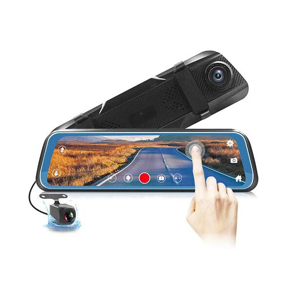 

Автомобильный видеорегистратор-зеркало L-9100 LCD 9.66 TOUCH SCREEN весь экран 2 камеры 1080P Full HD