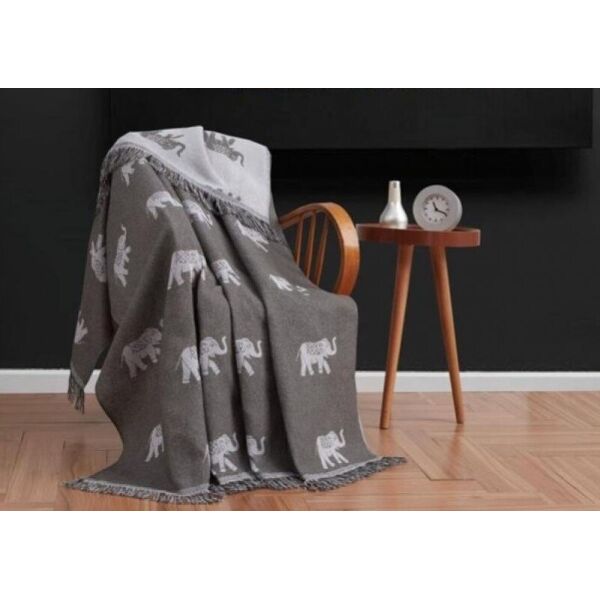 

Плед хлопковый Eponj Home. Buldan Keten - Fil haki-170х220