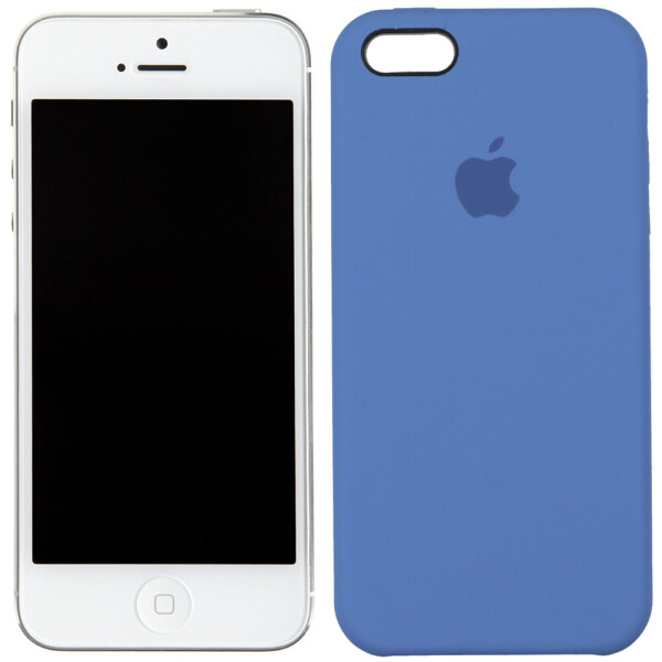 

Чехол силиконовый оригинальный для iPhone 5/5s/SE Ярко синий (23366)