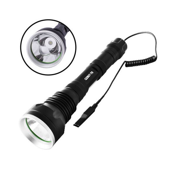 

Фонарь Police Q2807-T6 под ружье вынос кнопка ЗУ 220V-12V 2х18650-1х18650 Box