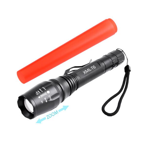 

Фонарь Police 8668-T6 ЗУ 220 2x186506xAAA zoom красный диффузор Box