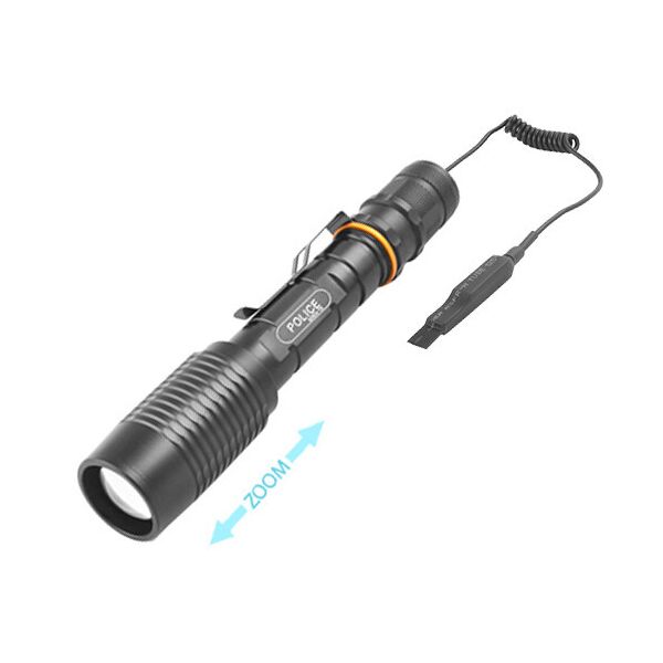 

Фонарь Police Q2804-T6 под ружье вынос.кнопка ЗУ 220V 2x18650 zoom Box