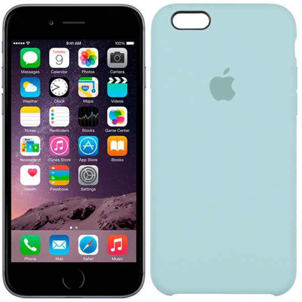 

Чехол силиконовый оригинальный для iPhone 6/6s Plus Минтоловый (23863)