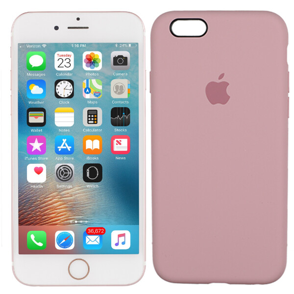 

Чехол силиконовый оригинальный для iPhone 6/6s Светло Розовый FULL (25961)