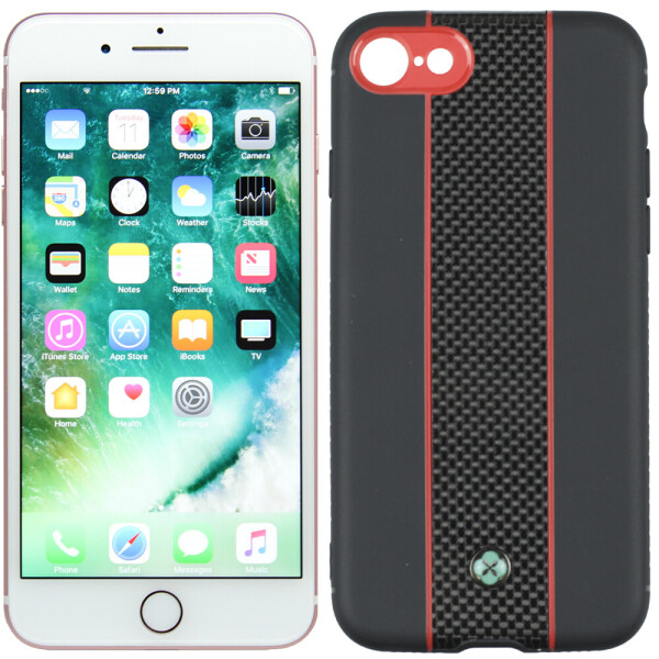

Чехол TOTU Design Verti Color series для iPhone 7/8 Black/Red (24197)