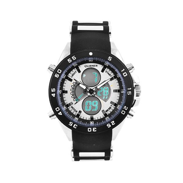 

Часы наручные QUAMER 1103 ремешок каучук dual time waterproof
