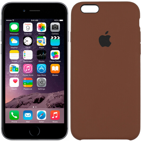 

Чехол силиконовый оригинальный для iPhone 6/6s Коричневый (23369)