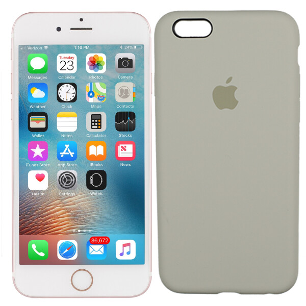 

Чехол силиконовый оригинальный для iPhone 6/6s Серый FULL (25962)