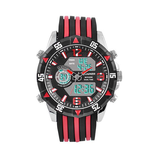 

Часы наручные QUAMER 1508 dual time ремешок каучук