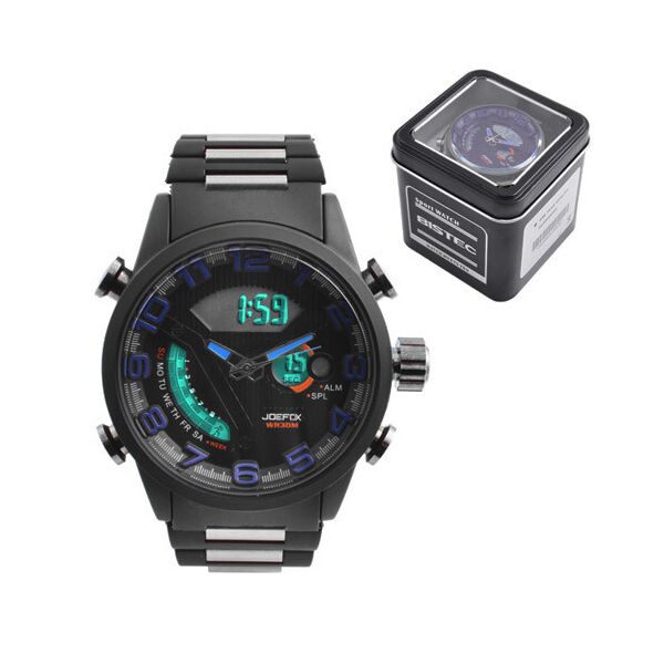 

Часы наручные QUAMER 1512 Box браслет карбон dual time waterproof
