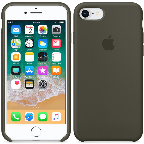 

Чехол силиконовый оригинальный для iPhone 7/8 Оливковый (18667)