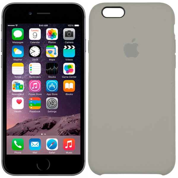 

Чехол силиконовый оригинальный для iPhone 6/6s Пепельно серый (23371)