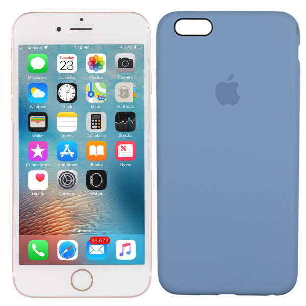 

Чехол силиконовый оригинальный для iPhone 6/6s Plus Морской синий FULL (25951)