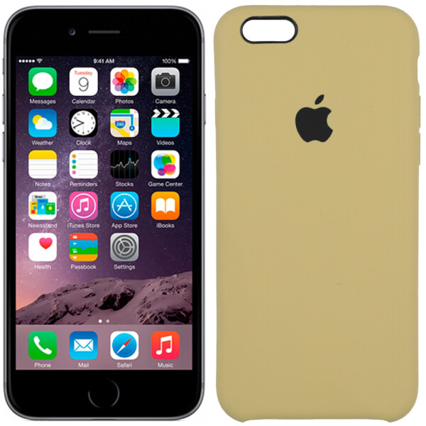

Чехол силиконовый оригинальный для iPhone 6/6s Светло коричневый (23372)