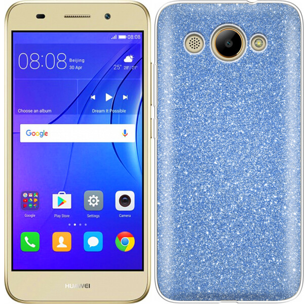 

Чехол Silicone 3in1 Блёстки для Huawei Y3 2017 Blue (25394)