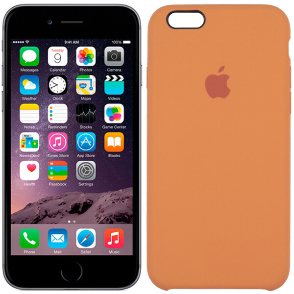 

Чехол силиконовый оригинальный для iPhone 6/6s Светло оранжевый (23373)
