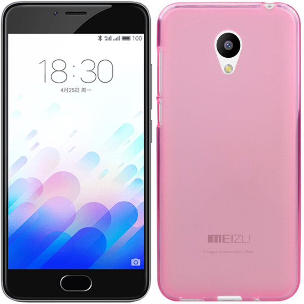 

Чехол силиконовый оригинальный для Meizu M3 Pink (5803)