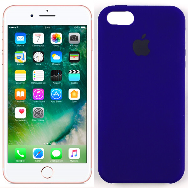 

Оригинальный силиконовый чехол для iPhone 5/5s/SE Темно Фиолетовый (28237)