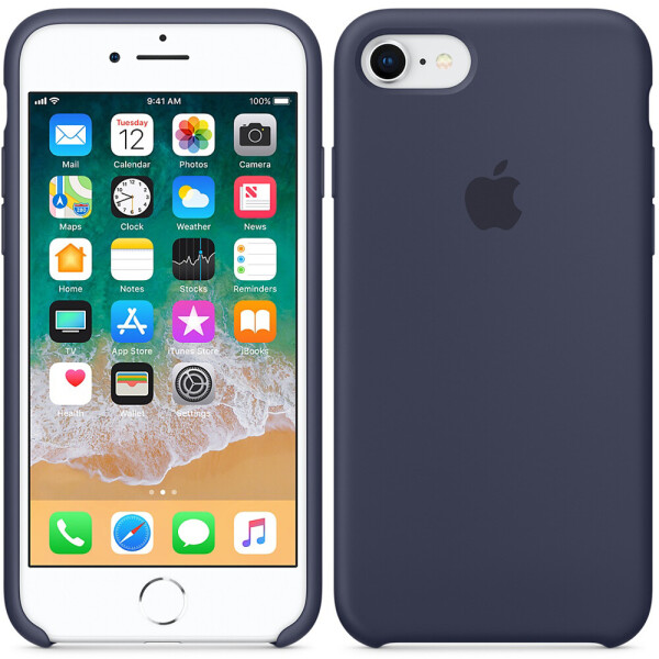 

Чехол силиконовый оригинальный для iPhone 7/8 Темно Синий (18669)