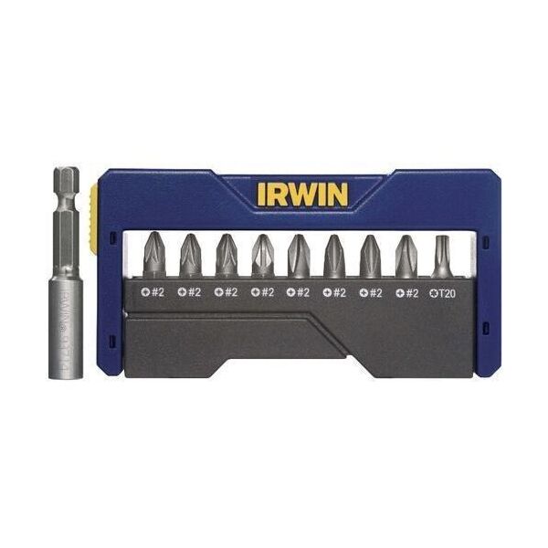 

Набор бит Irwin в футляре 9+1 (4xPZ2/4xPH2/T20) (1868198)