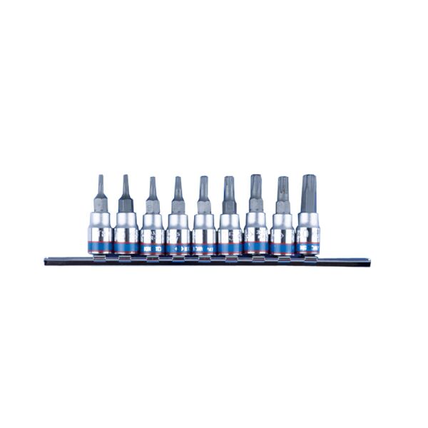 

Набор бит KING TONY Torx 1/4" T8-T40 в держателе 9 предметов (2109PR)