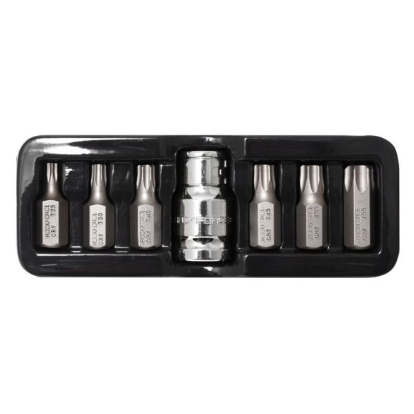

Набор бит TORX с битодержателем,7 предметов 1/2"(L:30мм;Т25,Т30,Т40,Т45,Т50,Т55), в ложементе ROCKFORCE RF-4074