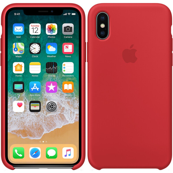 

Чехол силиконовый оригинальный для iPhone X/Xs Красный (18685)