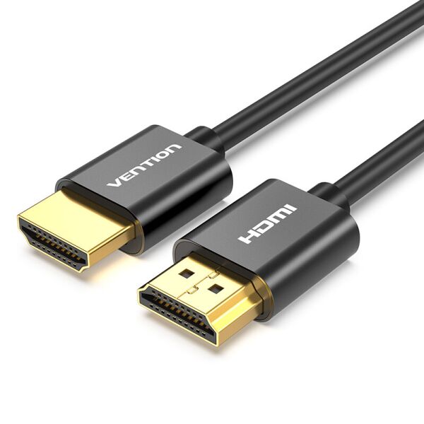 

Кабель HDMI-HDMI v.2.0 Vention Ultra Thin Alloy Shell 4K 60Hz 18Gbps gold-plated 3m Black (AATBI)