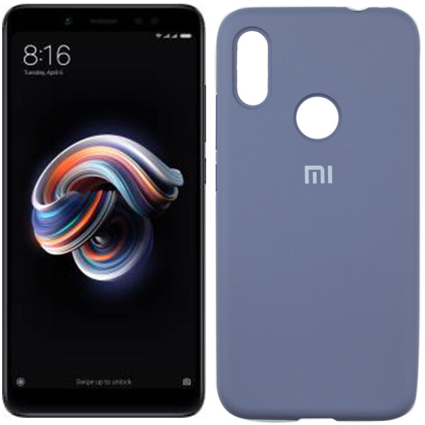 

Чехол силиконовый оригинальный для Xiaomi Redmi Note 5 Pro Светло Серый FULL (27248)