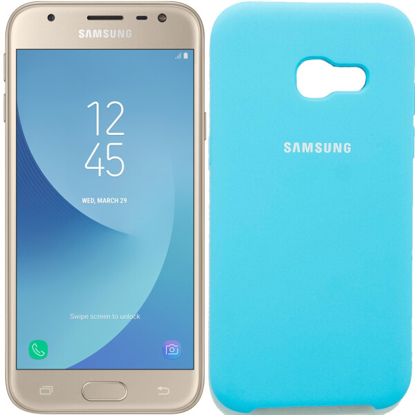 

Чехол силиконовый оригинальный для Samsung A720 (A7-2017) Голубой (20471)