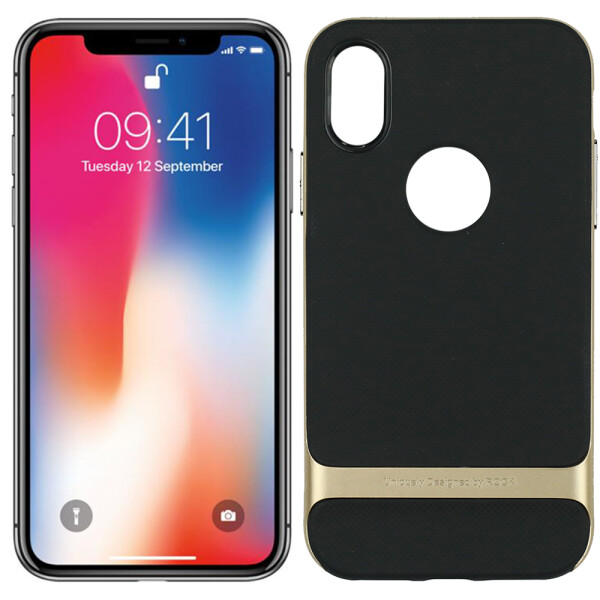 

Чехол Rock Royce Series TPU+PC для Apple iPhone X (Черный / Gold) (23197)