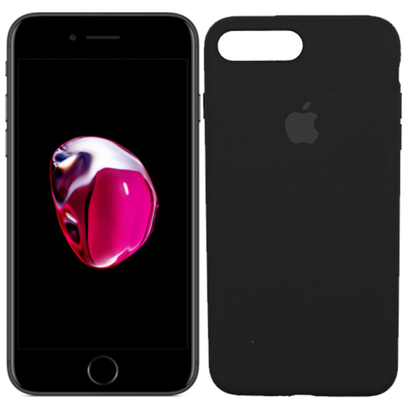 

Чехол силиконовый оригинальный для iPhone 7/8 Plus Чёрный FULL (25975)