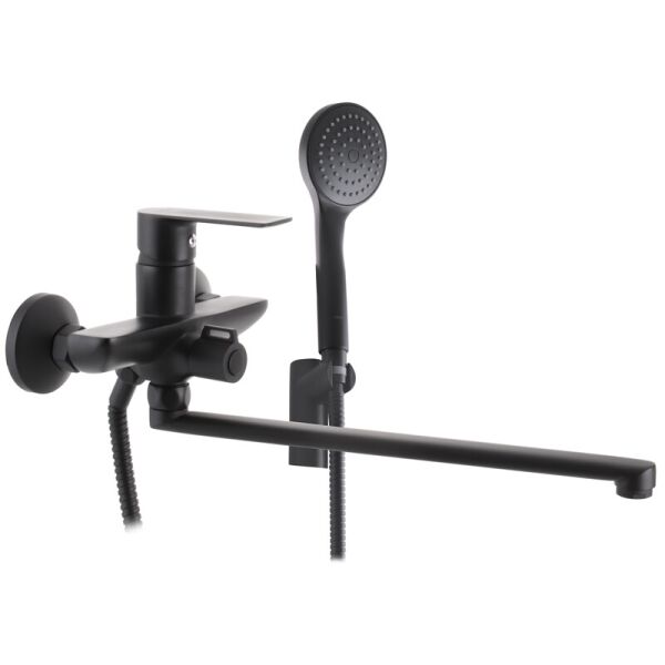 

Кран для ванны одноручный с длинным носиком HAIBA ALEX 006 BLACK HB3925 черный латунь 83078