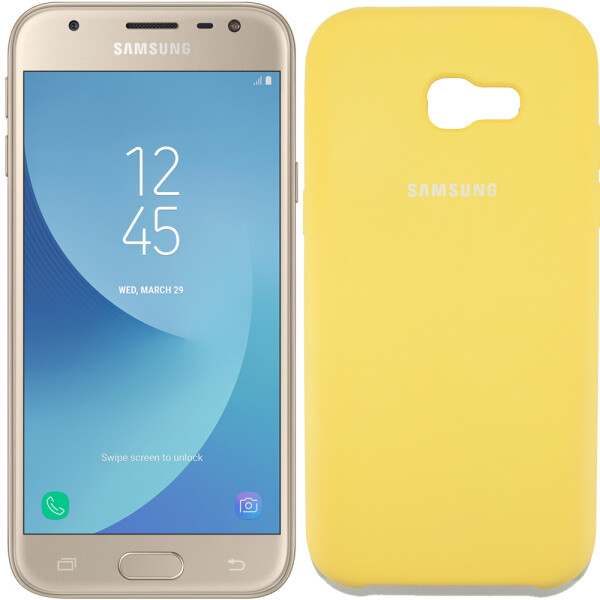

Чехол силиконовый оригинальный для Samsung A720 (A7-2017) Золотой (20470)