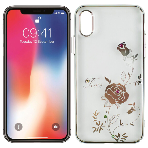 

Чехол Kingxbar Foliflora Series для iPhone X Rose Silver (23868)