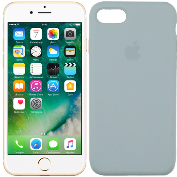 

Чехол силиконовый оригинальный для iPhone 7/8 Светло Серый FULL (27263)