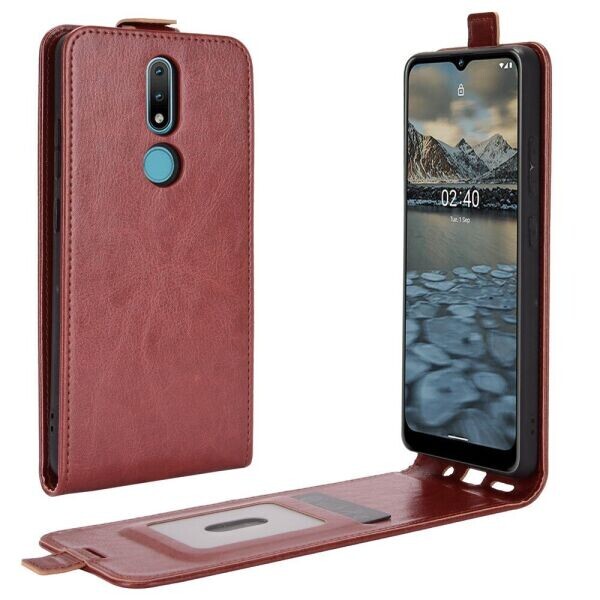 

Чехол Deexe Flip Case для Nokia 2.4 - Brown