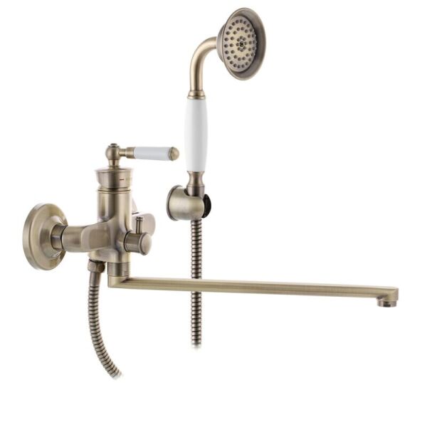 

Смеситель в ванную одновентильный с изливом MIXXUS PREMIUM VINTAGE MI2864 бронзовый латунь 75229