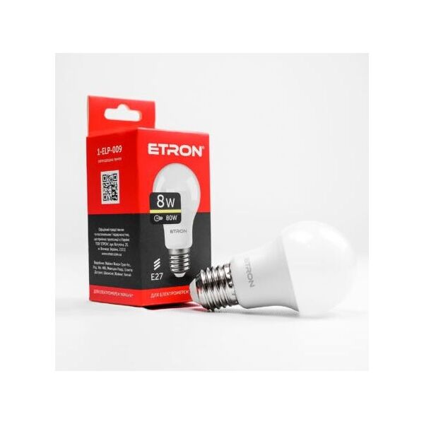 

Лампа светодиодная ETRON Light Power 1-ELP-009 A55 8W 3000K E27