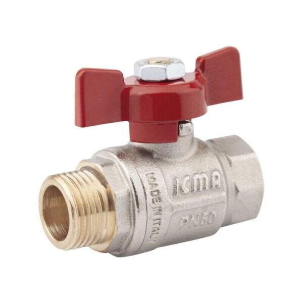 

Кран шаровый латунный прямой 3/4" ICMA 87351AE11 № 351 вн-нр бабочка 60660