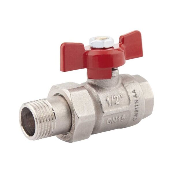 

Кран шаровый американка латунный прямой 1/2'' ICMA 87347AD11 № вн-нр бабочка 60671