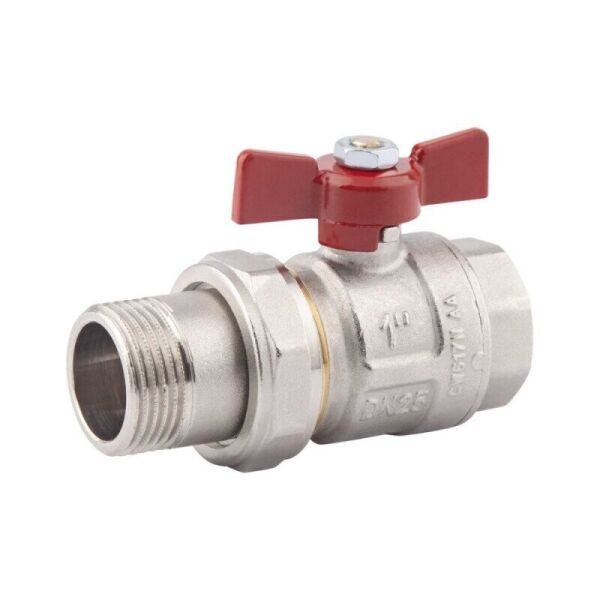 

Кран шаровый с американкой латунный прямой 1" ICMA 87215AF11 № вн-нр бабочка 76129