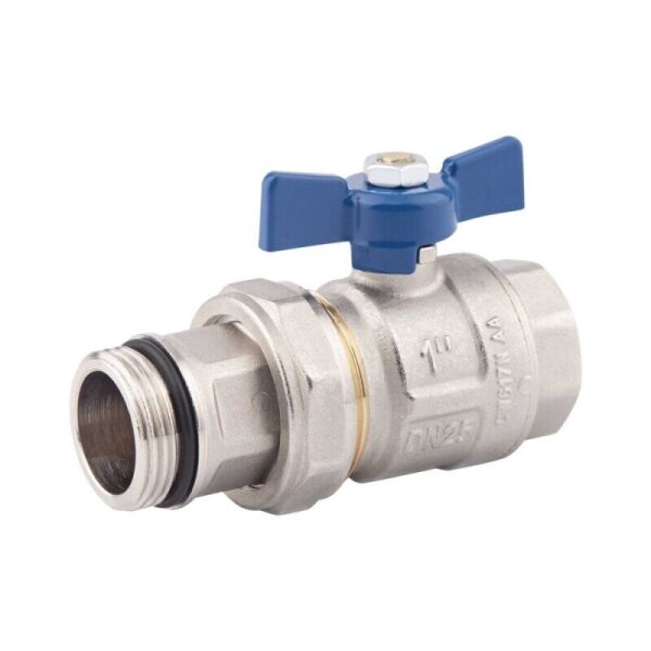 

Кран шаровый с американкой латунный прямой 1" ICMA 87215AF12 № вн-нр бабочка 76130