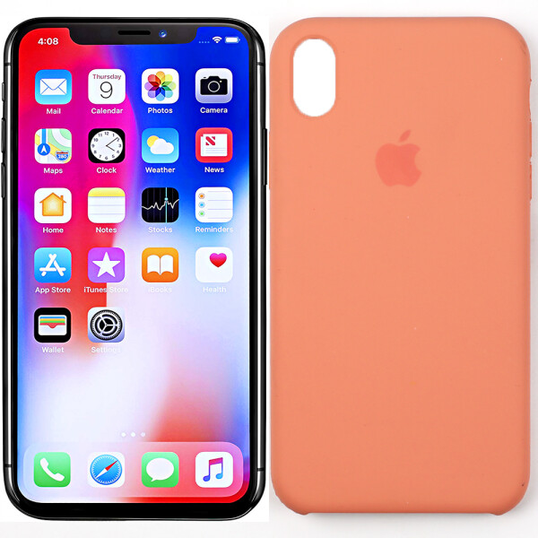 

Оригинальный силиконовый чехол для iPhone Xr Персиковый (28264)