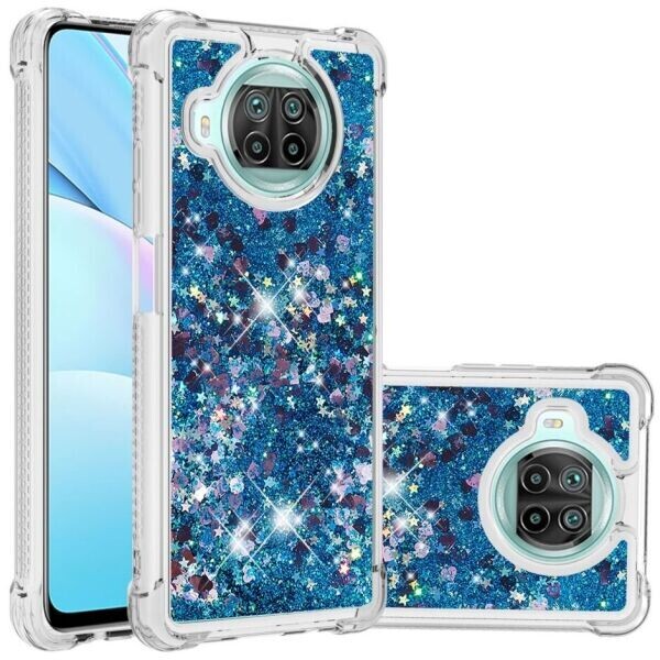 

Силиконовый (TPU) чехол Deexe Liquid Glitter для Xiaomi Mi 10T Lite - Blue