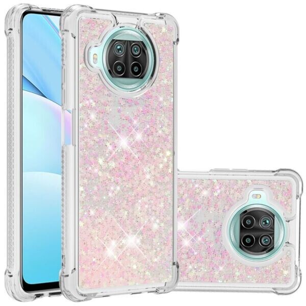 

Силиконовый (TPU) чехол Deexe Liquid Glitter для Xiaomi Mi 10T Lite - Pink