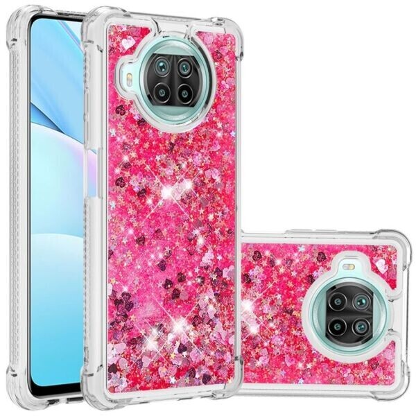 

Силиконовый (TPU) чехол Deexe Liquid Glitter для Xiaomi Mi 10T Lite - Red