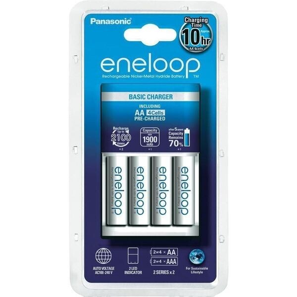

Зарядное устройство Basic Charger+ Eneloop 4AA 1900 mAh New (K-KJ51MCC40E)